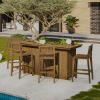 Picture of Rimouski Teak Wood 5 Piece Outdoor Bar Set
