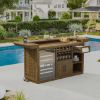 Picture of Rimouski Teak Wood Outdoor Bar Table with Fridge Space
