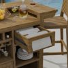Picture of Rimouski Teak Wood Outdoor Bar Table with Fridge Space