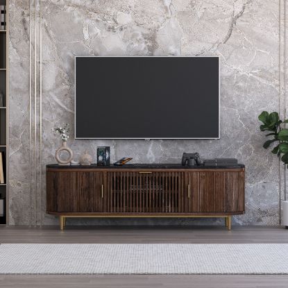 Picture of Mirabel Mid-Century Modern Media Console with Marble Top (65")