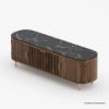 Picture of Mirabel Mid-Century Modern Media Console with Marble Top (65")