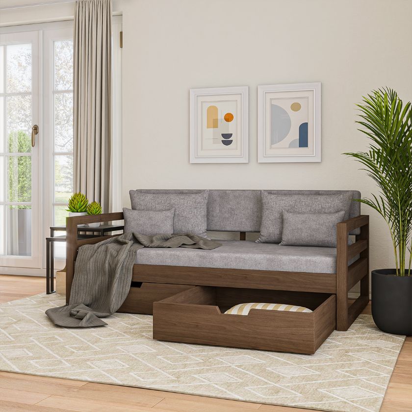 Picture of  Kenora Solid Wood Upholstered Daybed with Storage