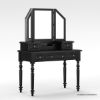 Picture of Ladysmith Black Mirrored Makeup Vanity Desk with Stool