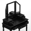 Picture of Ladysmith Black Mirrored Makeup Vanity Desk with Stool