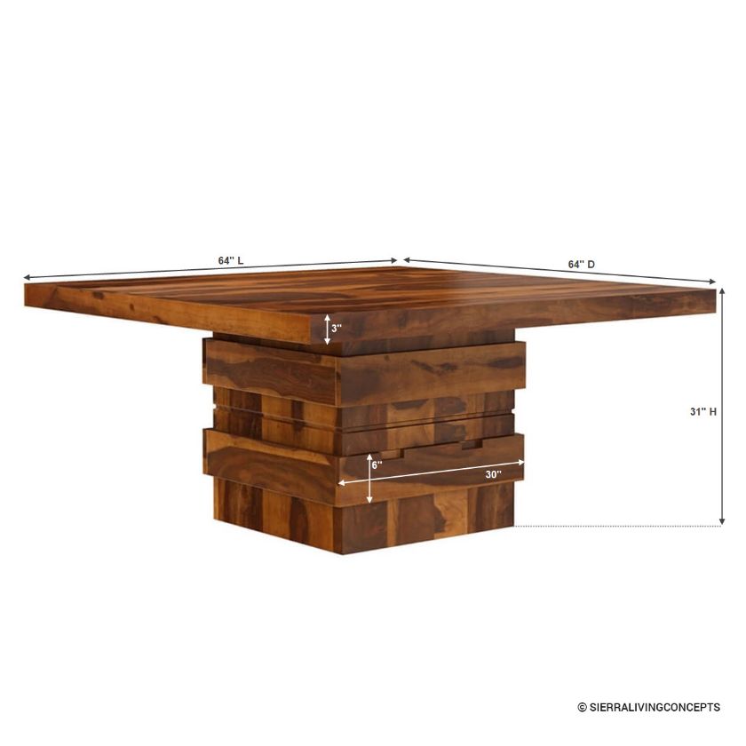 Rogers Modern Rustic Wood Dining Room Table Chair Set Size Image