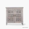 Picture of Edson Hand Carved Whitewashed Accent Storage Cabinet
