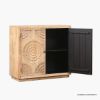 Picture of Pictou Carved Rustic Accent Storage Cabinet with Doors
