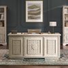 Picture of Nuala Hand Carved Weathered White Executive Desk