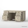 Picture of Nuala Hand Carved Weathered White Executive Desk
