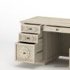 Picture of Nuala Hand Carved Weathered White Executive Desk