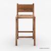 Picture of Monrovia Rustic Solid Wood Bar Stool With Back