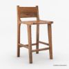 Picture of Monrovia Rustic Solid Wood Bar Stool With Back