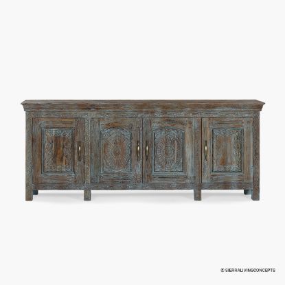 Picture of Earlscourt Distressed Wood Buffet Sideboard Storage Cabinet