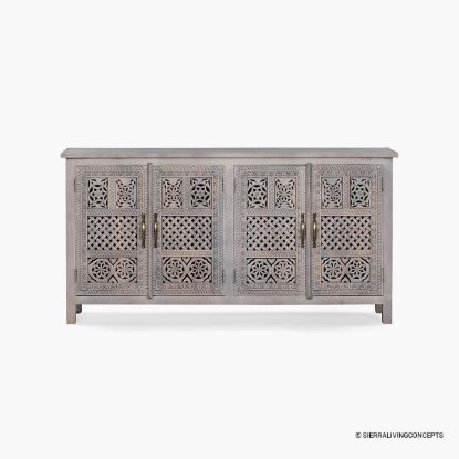 Picture of Swansea Whitewashed 74 Inch Sideboard Buffet Cabinet