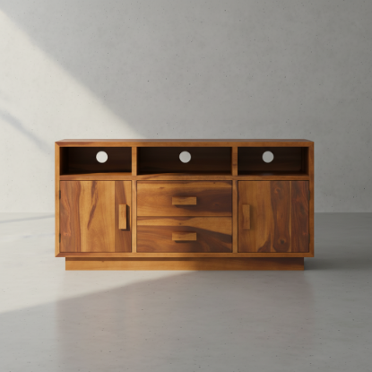 Brocton Modern Solid Wood Media Console with Storage (54")