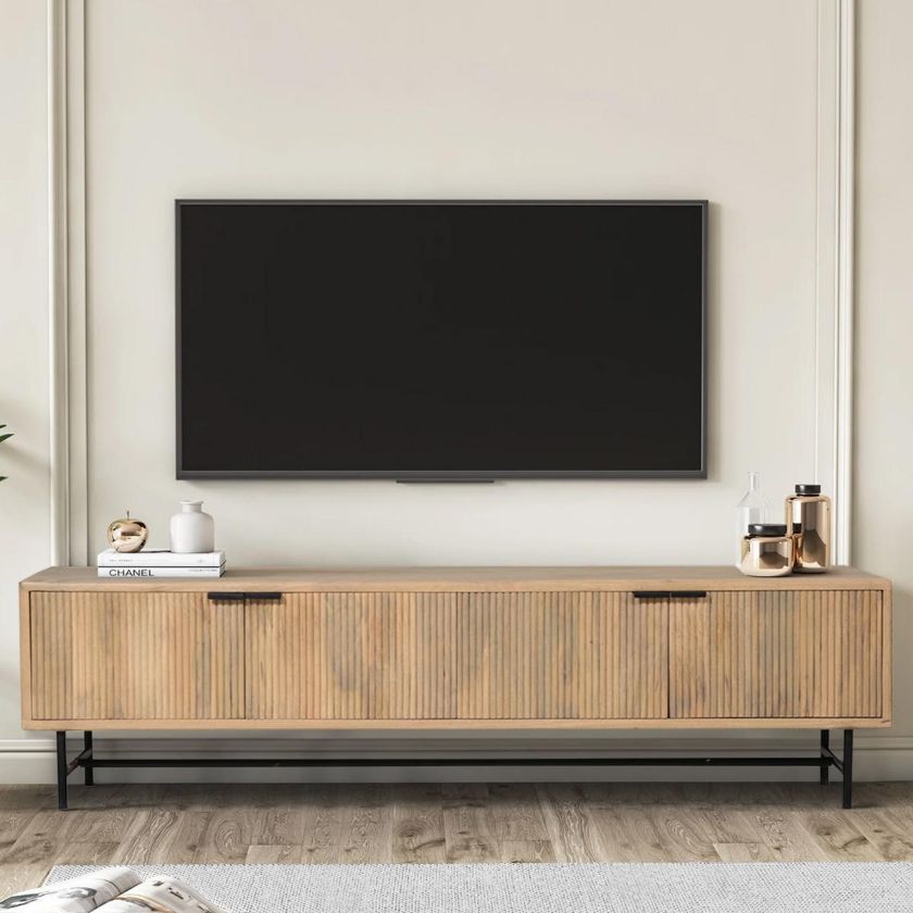 Hornitos Modern Low Profile Fluted TV Stand (75")