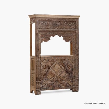 Picture of Parkdale Ornate Carved Traditional Tiki Bar Cabinet