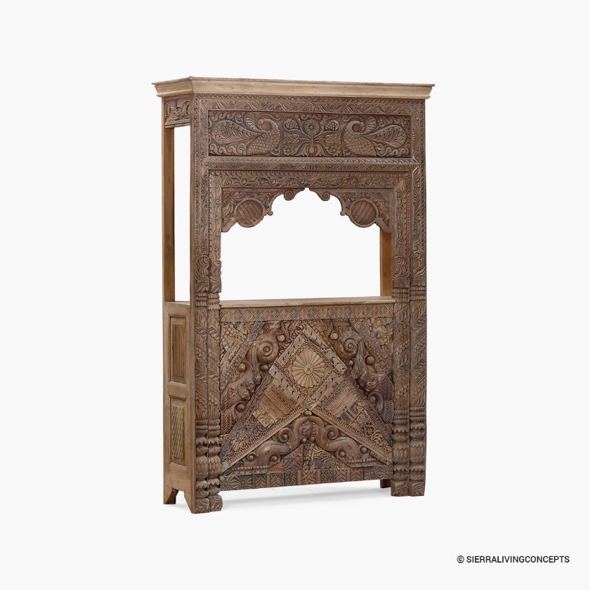 Picture of Parkdale Ornate Carved Traditional Tiki Bar Cabinet