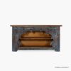 Picture of Rosedale Distressed Carved Wood Arch Console Table with Storage