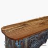 Picture of Corktown Distressed Dark Carved Wood Arch Console Table