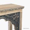 Picture of Harbourfront Distressed Carved Wood Arch Console Table