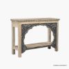 Picture of Harbourfront Distressed Carved Wood Arch Console Table
