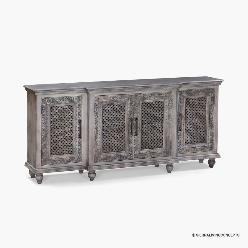 Picture of Greektown Distressed Solid Wood Sideboard Buffet Cabinet