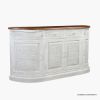 Picture of Roncesvalles Whitewash Curved Sideboard Cabinet with Drawers