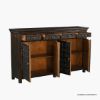 Picture of Kootenay Ornate Rustic Brown Sideboard Cabinet with Drawers
