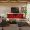 Mongolian Extra Long Solid Wood TV Media Console Cabinet