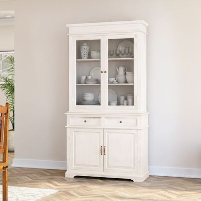Picture of Moonlight Farmhouse Style Narrow White Kitchen Hutch