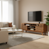 Hackney Slatted Slider Teak Wood Mid-Century Modern Media Console (71")