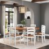 Picture of Moosonee Two Tone Solid Wood Farmhouse Round Dining Table for 8