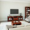 Quebec Glass Door Solid Wood Media Console Cabinet (65"/82")