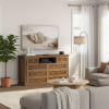 Cambie Carved Solid Wood Tall Dresser TV Stand (65")