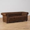 Picture of Farnham 3-Seater Brown Leather Chesterfield Sofa