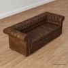 Picture of Farnham 3-Seater Brown Leather Chesterfield Sofa