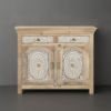 Picture of Airdrie Mango Wood Hand Carved Accent Storage with Drawers