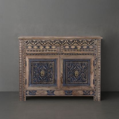 Picture of Amherst Ornate Hand Carved Accent Storage Cabinet with Drawers