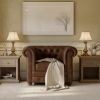 Picture of Farnham Single Seater Brown Leather Chesterfield Sofa
