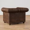 Picture of Farnham Single Seater Brown Leather Chesterfield Sofa