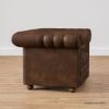 Picture of Farnham Single Seater Brown Leather Chesterfield Sofa