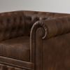 Picture of Farnham Single Seater Brown Leather Chesterfield Sofa