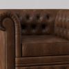 Picture of Farnham Single Seater Brown Leather Chesterfield Sofa
