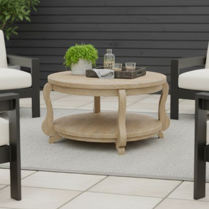 Picture of Fortaleza Teak Wood 2 Tier Outdoor Round Coffee Table