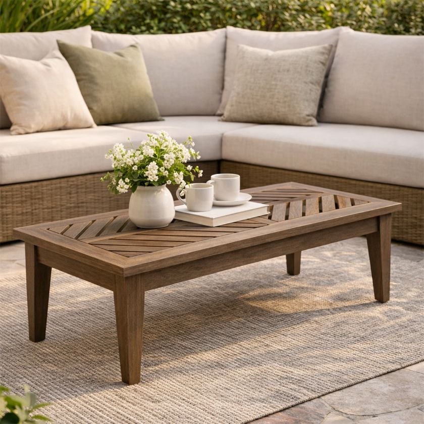 Picture of Valence Teak Rectangular Outdoor Coffee Table