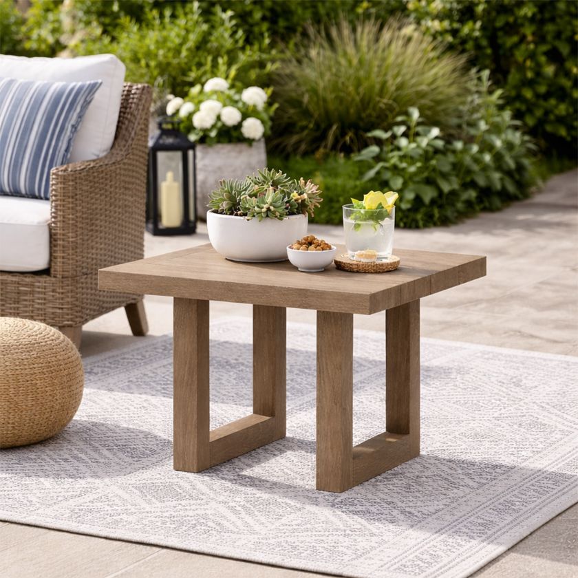 Picture of Narrogin Rustic Teak Wood Outdoor End table