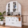 Picture of Langford Solid Wood Arched Hutch Cabinet