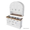 Picture of Langford Solid Wood Arched Hutch Cabinet