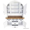 Picture of Langford Solid Wood Arched Hutch Cabinet